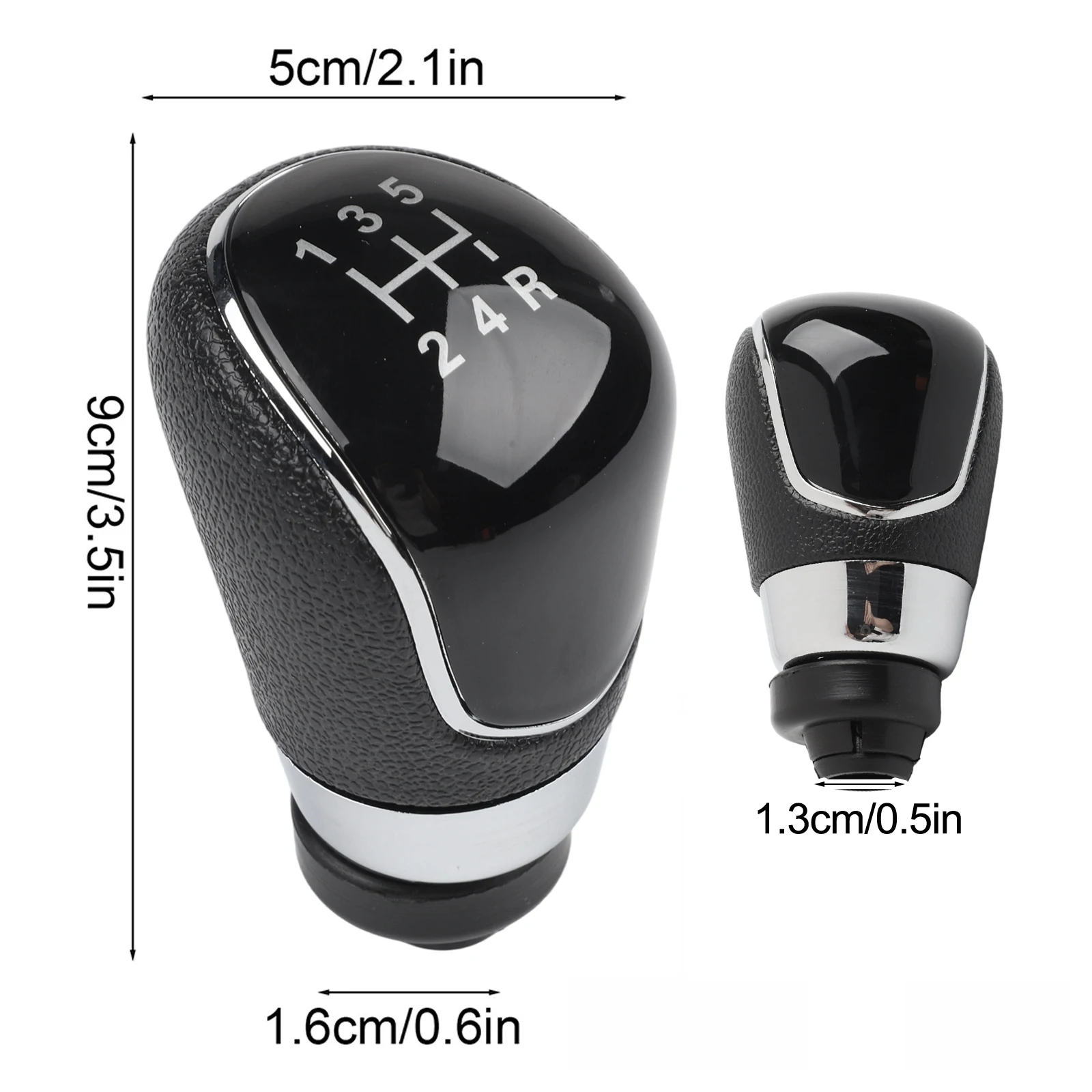 Black Gear Knob 5 Speed Gear Knob Long-lasting Material Plastic And PU Leather Smooth And Comfortable For Car Interior