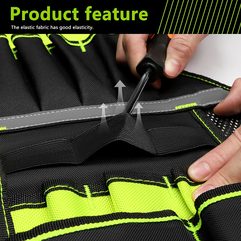 Workwear Allround-Werkzeugweste, Sicherheitsweste mit mehreren Taschen und Reißverschluss, robuste Werkzeugweste für Elektriker – Detail 10