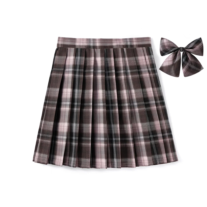 Jupe à carreaux taille haute avec pantalon Se Anti-lumière collège Sle JK orm jupe ort plissée classe école orm jupe