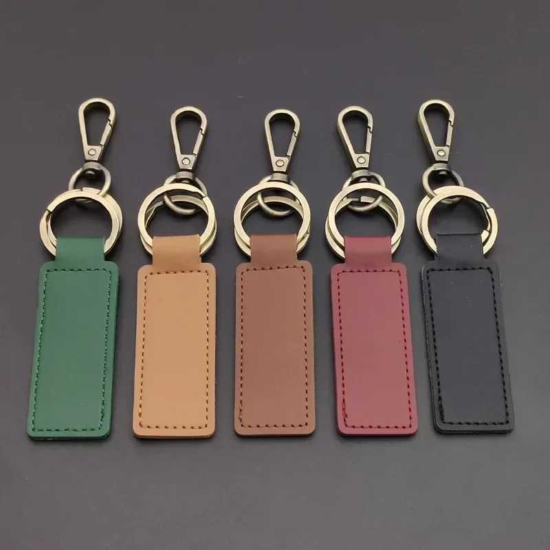 

Custom LOGO Crazy Horse Keychain Creative Gift Vintage Pendant Cowhide Leather Car Key Chain Personalize Keyring Gift