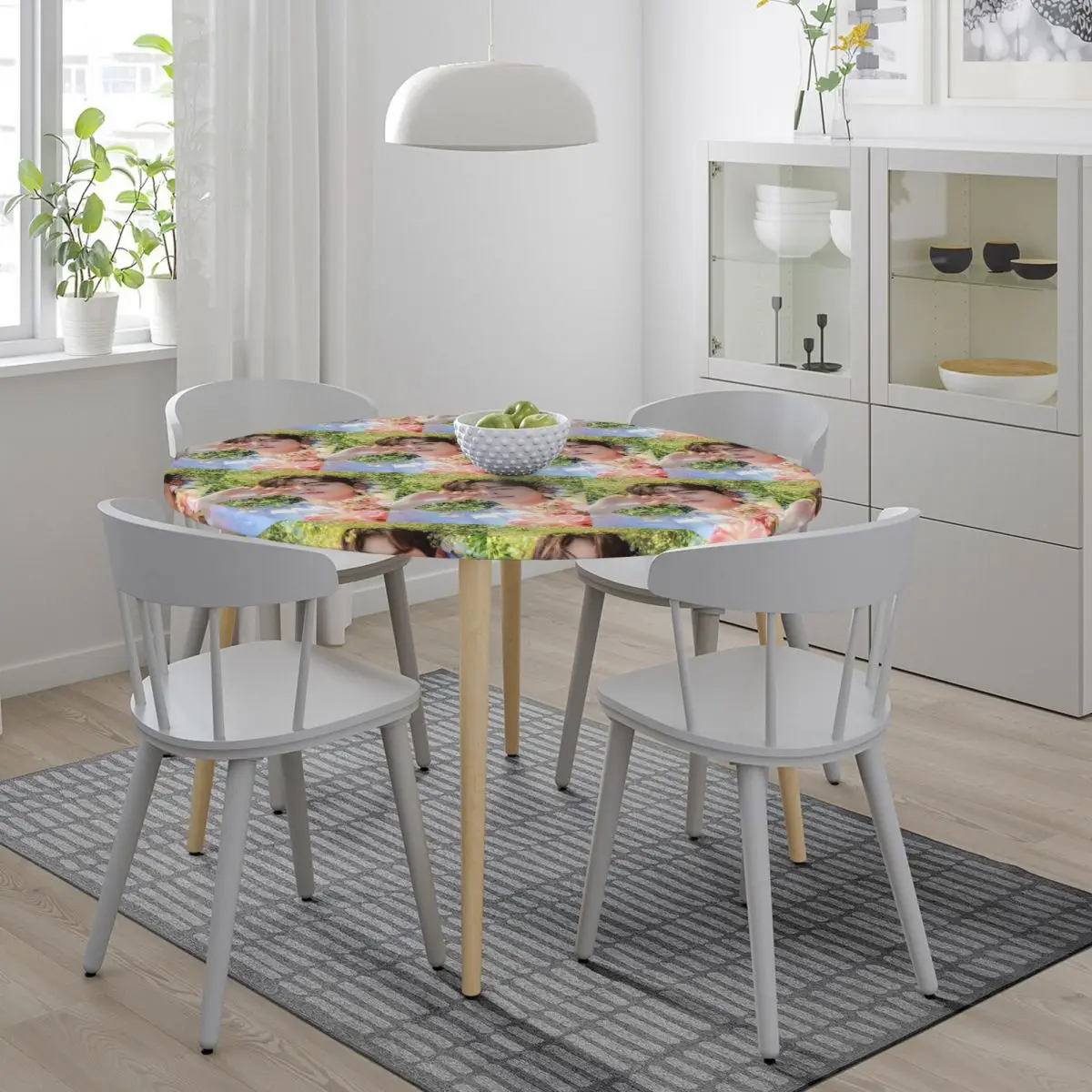 Cha EunWoo Kpop Astro Waterproof Round Tablecloth Oilproof Table Cloth for Kitchen Events Dining Table Cover