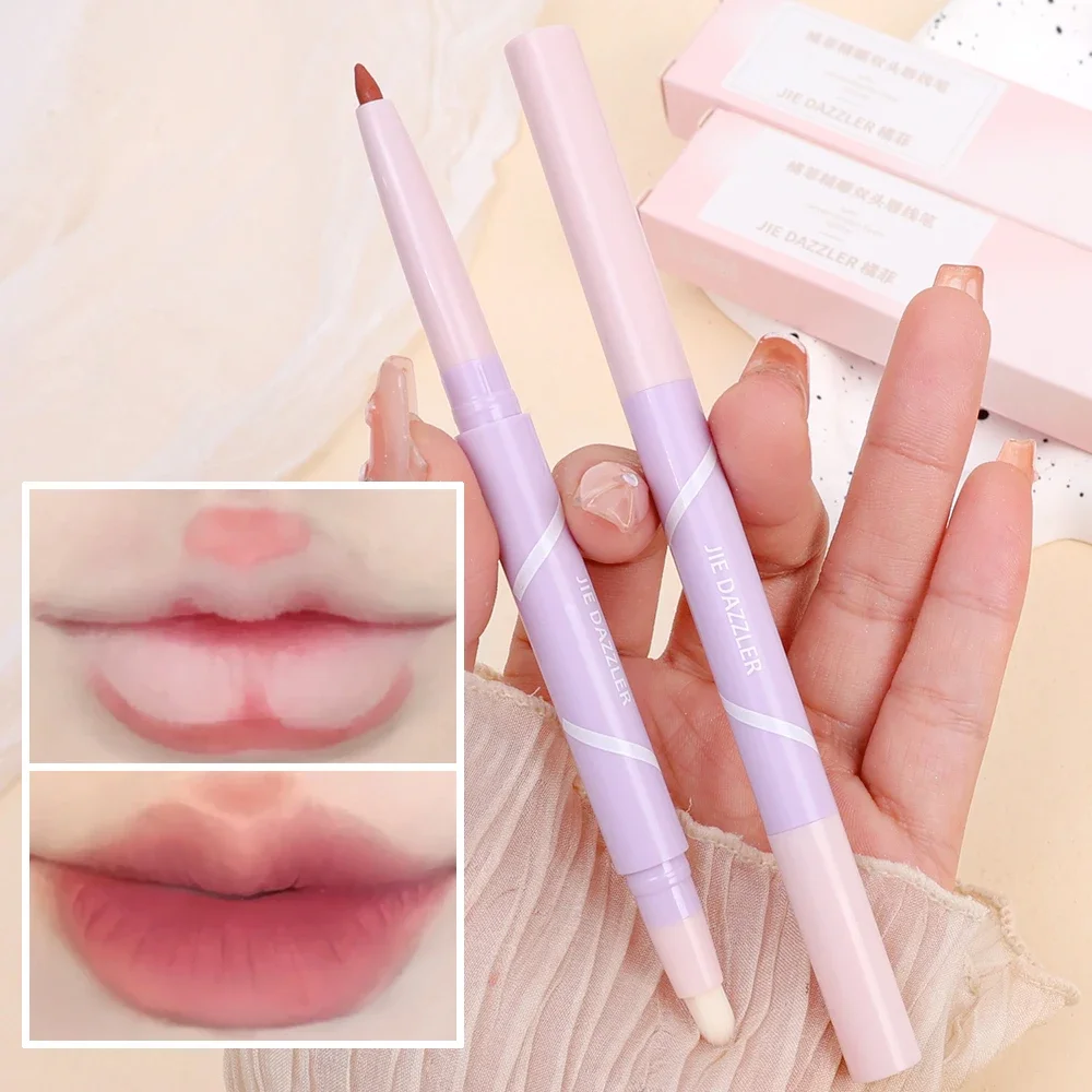 Waterdichte Overzicht Lip Vorm Lipliner Potlood Blijvende Matte Gladde Non-stick Cup Lippenstift Pen voor Vrouwen Koreaanse Make-up Cosmetica