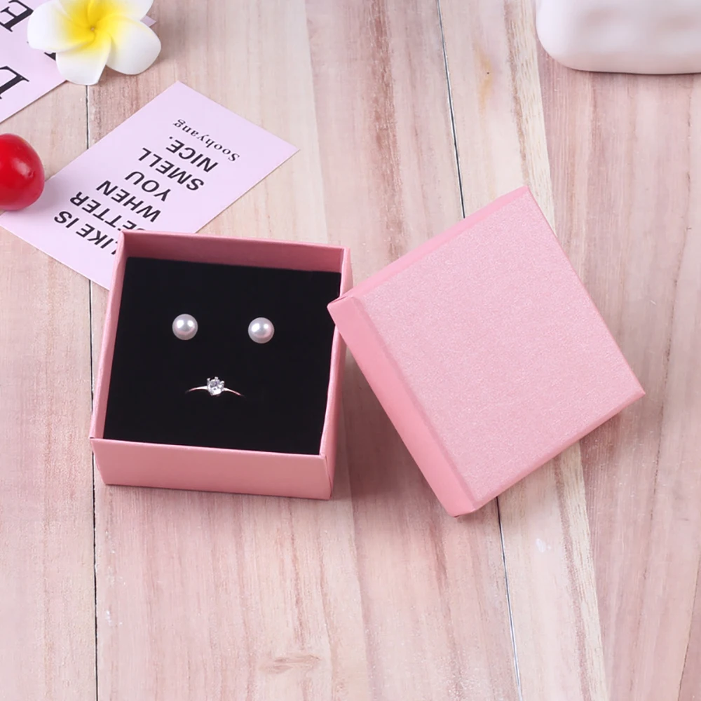 12pcs/ lot Simple Box Earnail Rings Earrings Bracelet Necklace Gray Black Paper Jewellry Display Case Jewelry Organizer Boxes