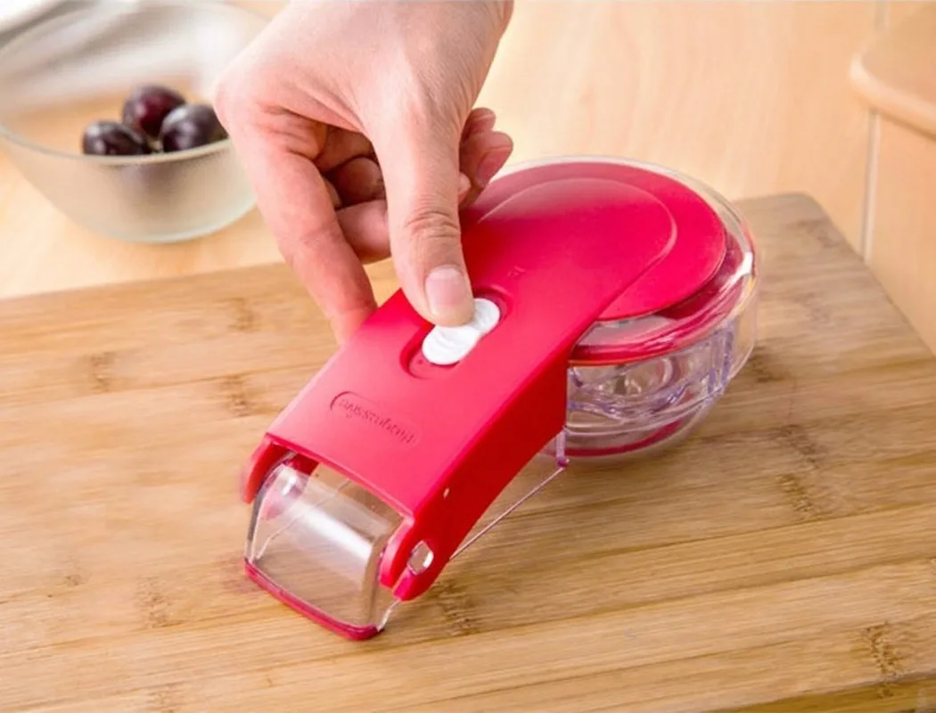 6 Hole Cherry Corer With Container Kitchen Gadgets Tools Novelty Super Cherry Pitter Stone Corer Remover Pit 6