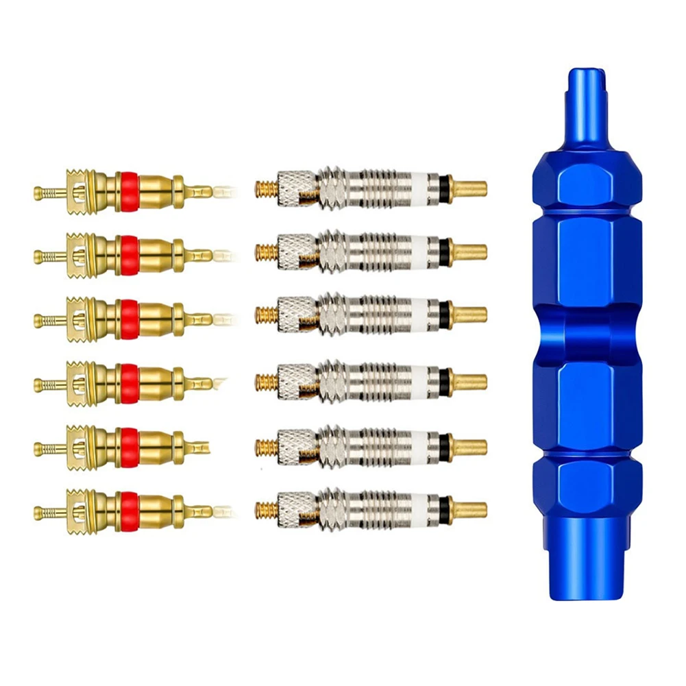 

13x набор сердечников клапана для французского преобразователя сопла, инструмент для обслуживания горного велосипеда, набор инструментов для ремонта горного велосипеда 8*5*5 для велосипедов