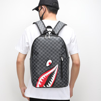 Men Shark Backpack New Black Book Travel Bag School