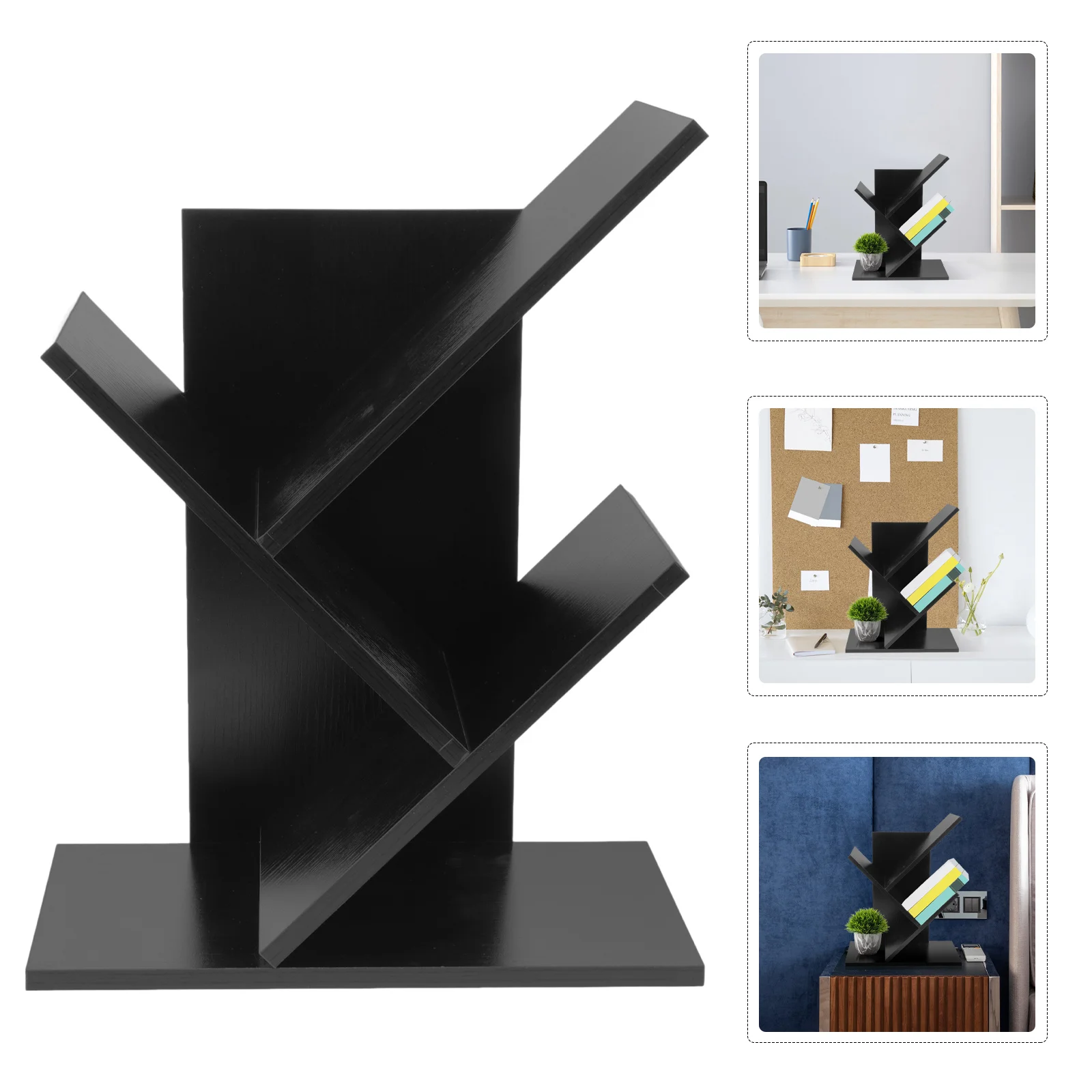 

Wood Desktop Bookshelf Living Room Book Storage Rack Office Magazine Organizer Storage Shelf Desktop Bookshelf