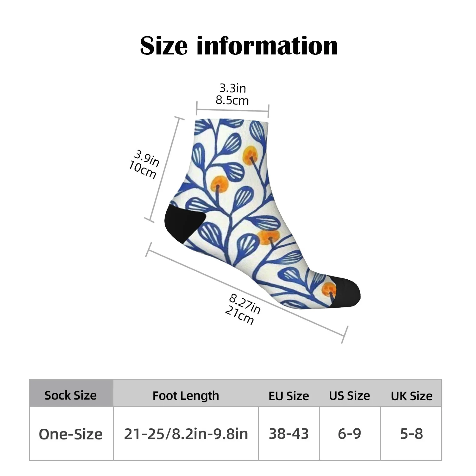 جوارب قصيرة ذات طابع فواكه نباتي من مزيج البوليستر، جوارب كاجوال مريحة للنساء والرجال للجنسين، ناعمة ومسامية وخفيفة الوزن