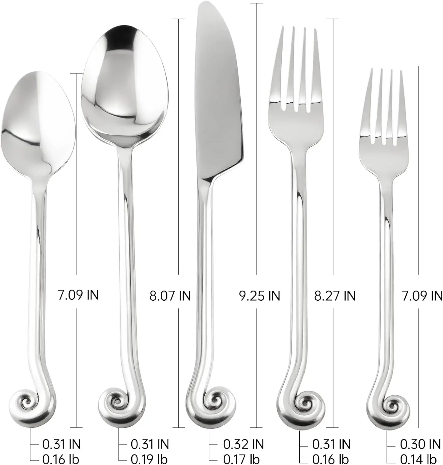 Silverware Set Combo with Musical Note Tail Design Service for 12 | 60-Piece 18/10 Stainless Steel Flatware, Knife Fork Spoon Cu