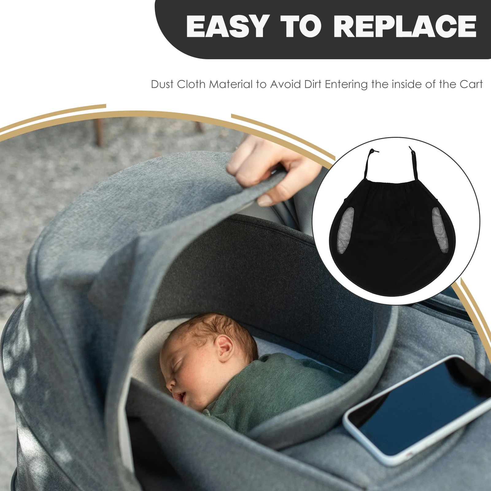 مظلة عالمية لعربة الأطفال قابلة للتمديد وتغطية واسعة لعربة الأطفال وغطاء للأشعة فوق البنفسجية للحماية من الشمس للاستخدام الخارجي