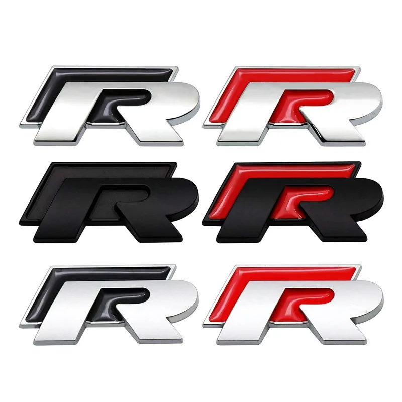 ثلاثية الأبعاد المعادن R لاصق الشعار سيارة الخلفي الجذع الجسم شعار ملصق لشركة فولكس فاجن جولف 5 6 7 MK7 MK6 بولو جيتا شيروكو بيتل باسات تيجوان