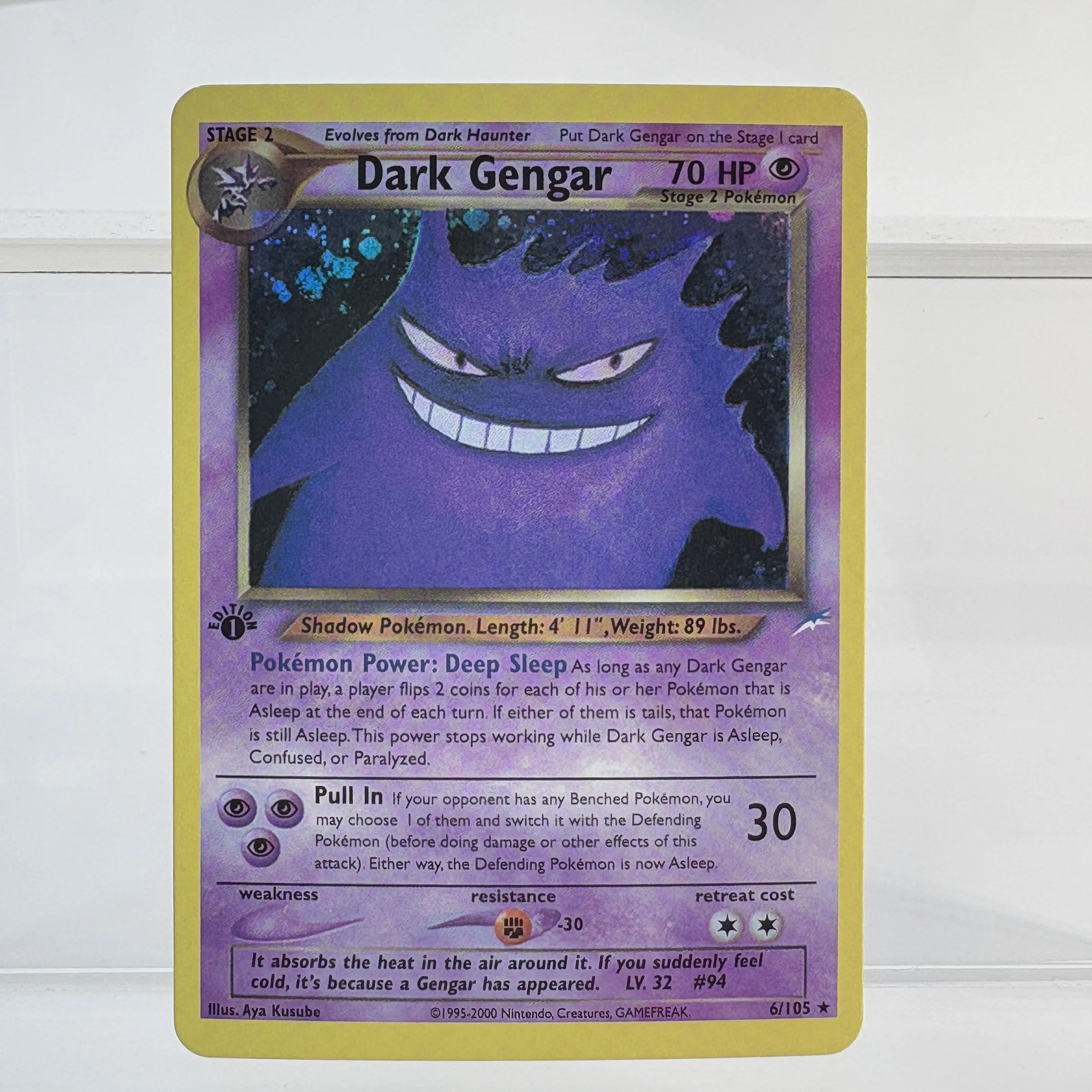 dark gengar pokemon card Neo Destiny Unlimited Holo 6/105 PSA 9 card #6 from the 2002 Neo Destiny set PSA 10 Dark Gengar No.094
