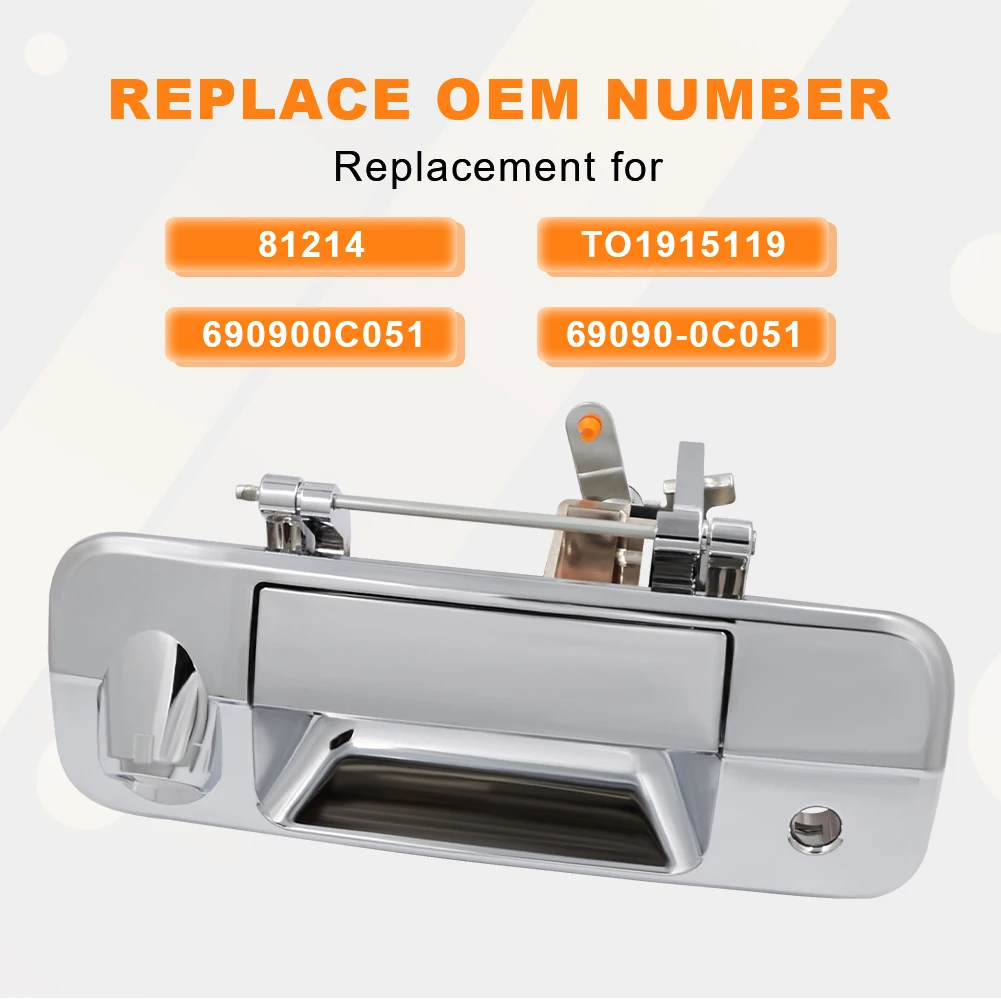 

69090-0C051 Внешняя ручка задней двери автомобиля с отверстием для камеры Toyota Tundra, внешняя ручка задней двери, заменяет