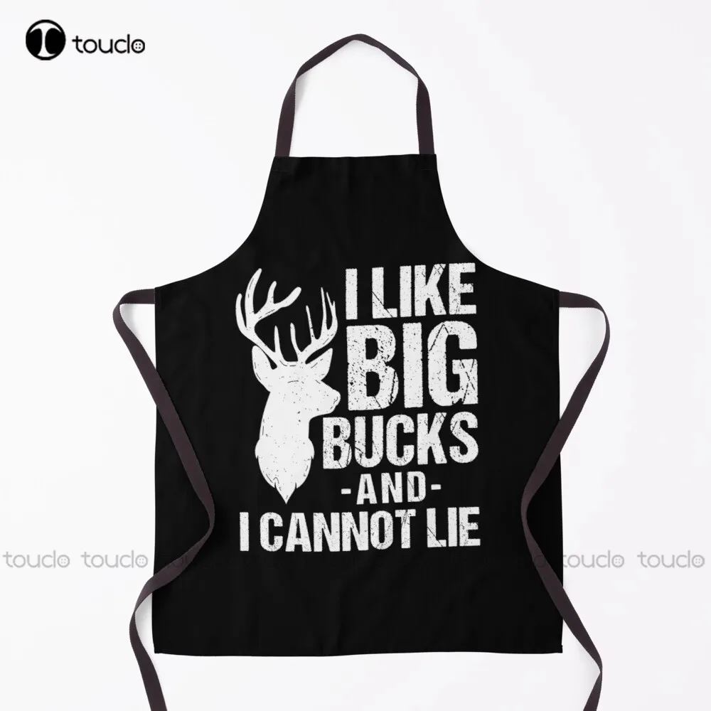 I Like Big Bucks Funny Deer Elk Hunting Hunters Gift Apron Maid Apron Garden Kitchen Customized Unisex Adult Apron