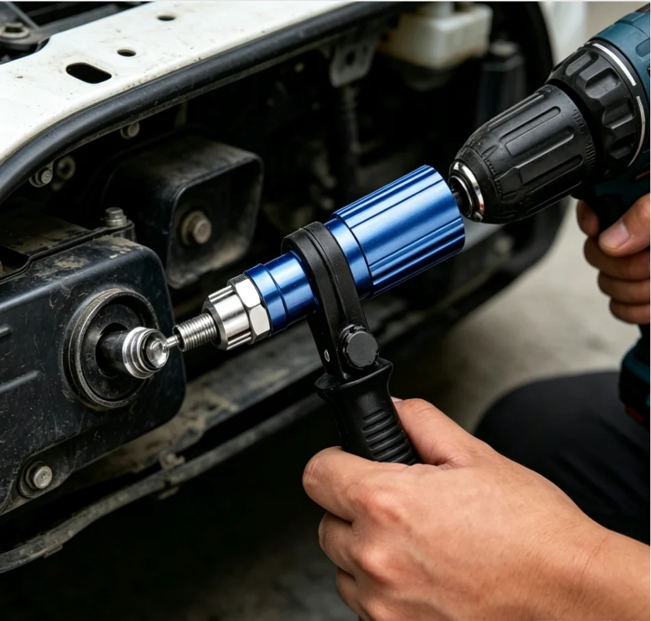 Electric Rivet Gun Adapter, Home Pull Rivet Tools  Cordless Riveting Machine, Insert Rivet Fast Riveting