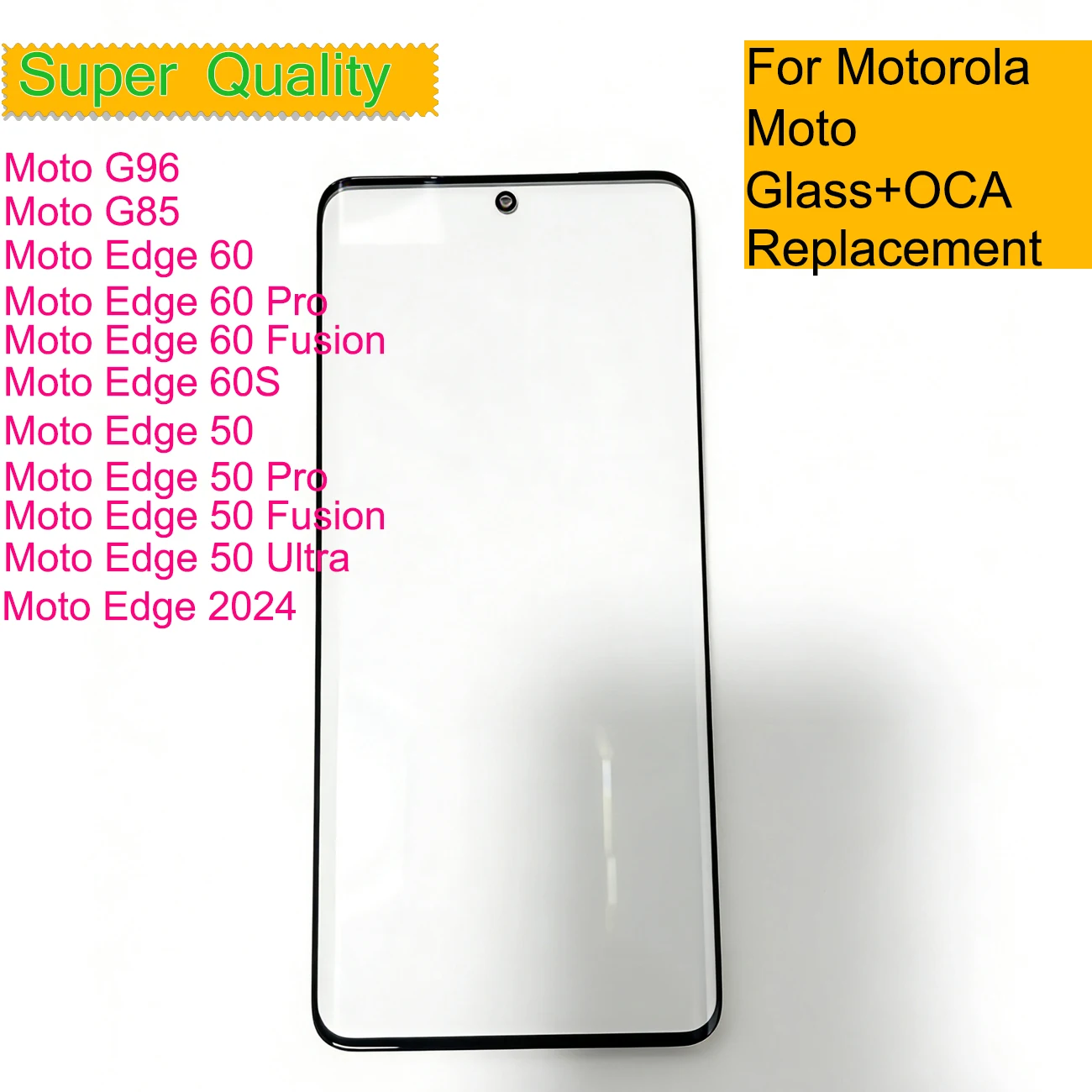 

10 шт. для Motorola Moto Edge 60 60S G96 50 Pro Ultra Fusion 2024 G85: Сенсорное стекло (внешняя панель) с OCA