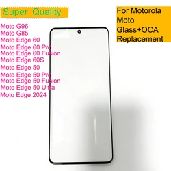 10Pcs For Motorola Moto Edge Edge 60 60S G96 50 Pro Ultra Fusion 2024 G85 Touch Screen Front Outer Panel Lens Glass With OCA