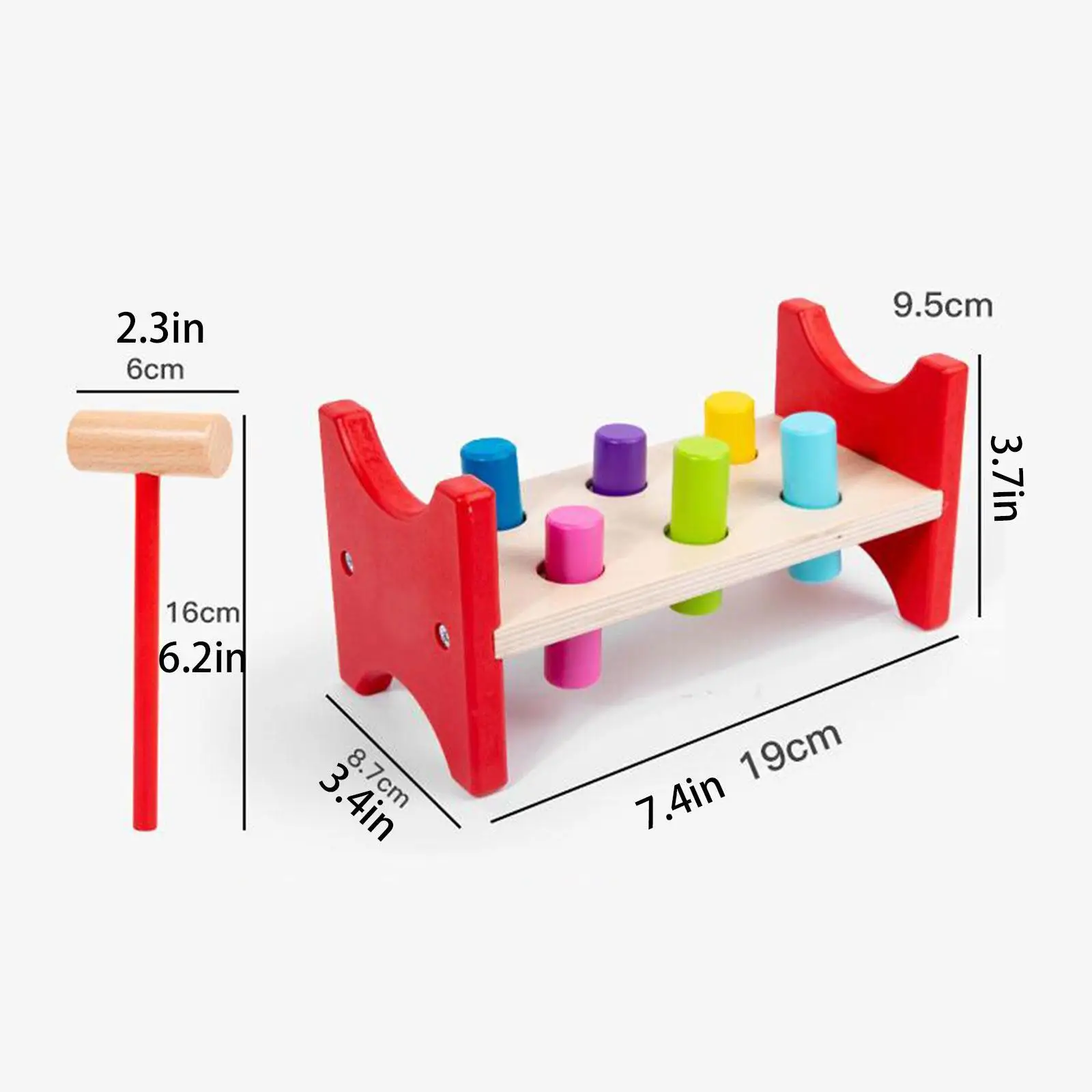 Panca martellante giocattolo in legno giocattolo educativo coordinazione formazione mucchio di legno martello per bambini bomboniere ragazzo ragazze regali di compleanno