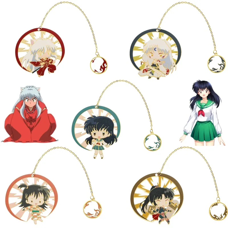 Inuyasha Higurashi Kagome Kikyō periférico de animé creativo dibujos animados lindo edición Q marcador calado de Metal regalo de vacaciones para estudiantes