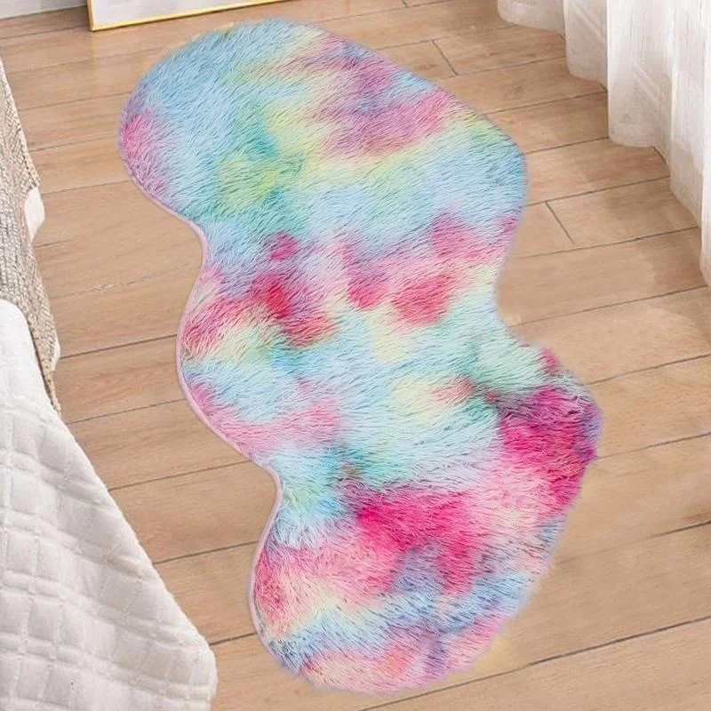 

Fluffy Imitation Wool Home Decor Carpet Mat Shaggy Rug Double Heart Shape Rug Carpets Living Room Bedroom Valentine Gift