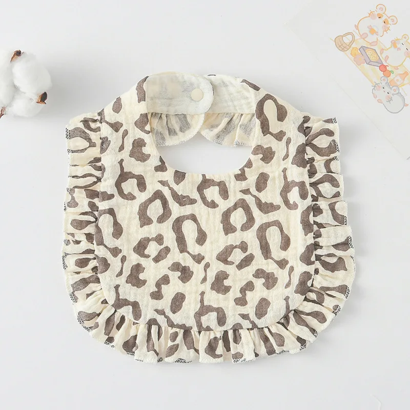 3pcs Children Bib Set Cotton Muslin Toddler Baby Comfort Saliva Dorp Shape Towel Solid With Button Kid Bibs image 5