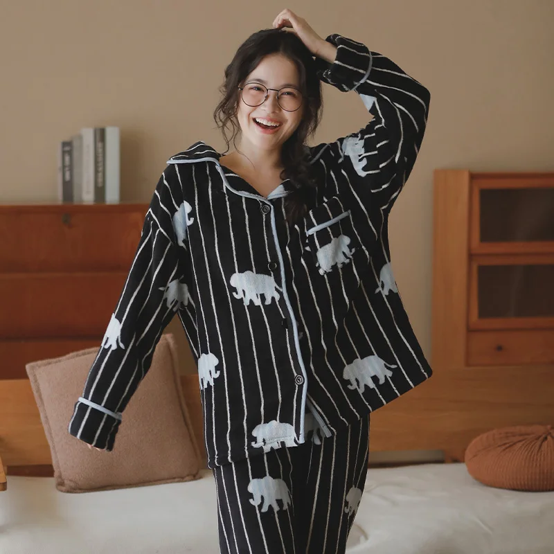 

Женские коралловые бархатные пижамы, повседневная женская домашняя мебель, осенне-зимний теплый и удобный комплект из двух предметов