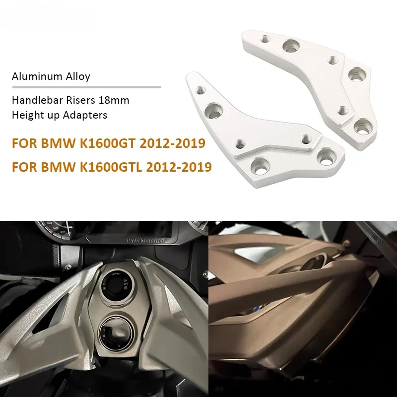 K1600GT K1600GTL Aluminum Alloy Handlebar Risers 18mm Height up Adapters For BMW K 1600 GT GTL 2012-2017 2018 2019