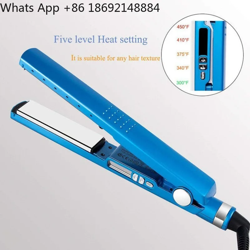 Classic Nano Titanium Hair Straightener Perm 1/4 Portable Wide and Narrow Edition Blue Hair Straightener Splint view 3