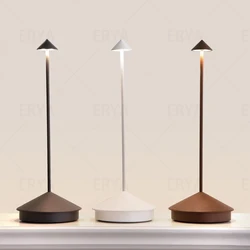 Lámpara de mesa LED portátil inalámbrica, lámpara de mesita de noche recargable Mordern en aluminio, luz de mesa regulable para interiores y exteriores