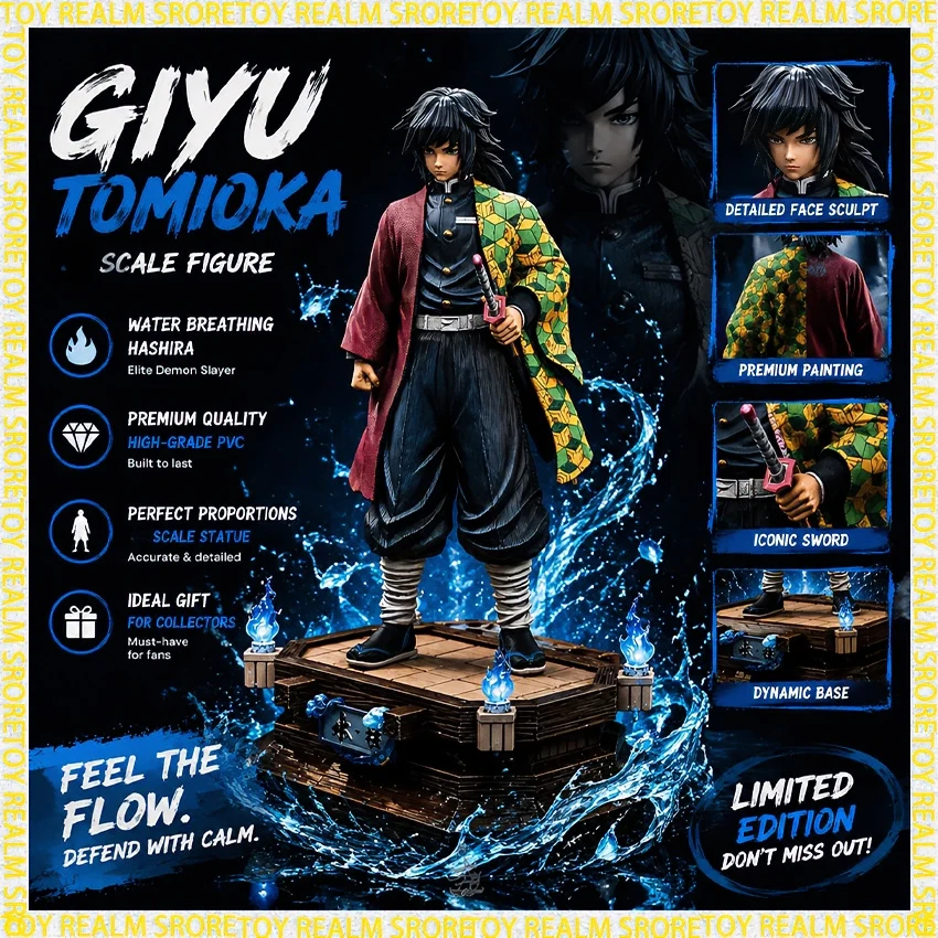 Neuerscheinung LK Demon Slayer Giyu Tomioka Wassersäule GK Statue 1/6 Maßstab Anime-Figur Sammlerstück Desktop-Deko Geschenk Geburtstag