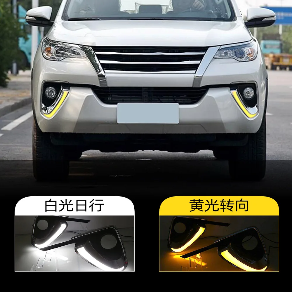 

F or Toyota 16-18 Trailer FORTUNER daytime running light modification, front fog light LED, rear bumper brake light