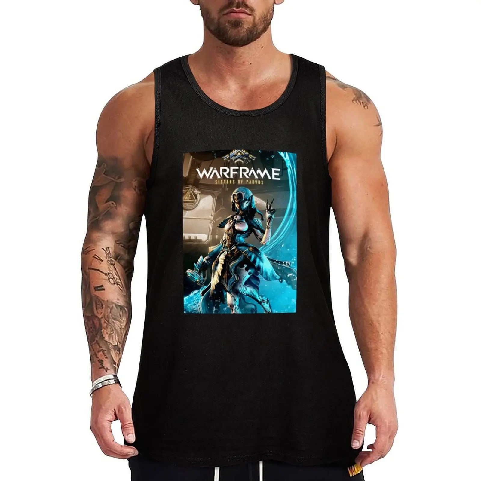 

Warframe game logo Tank Top training weight vest T-shirts men summer clothes