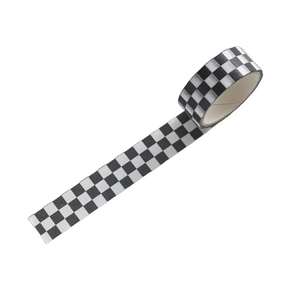 1 Cuộn Washi Băng Dính Dán In Rõ Ràng Có Thể Tháo Rời Chống Mờ Thêu Sò Washi Checkerboard Hoa Văn Mẫu Băng Cho Ki