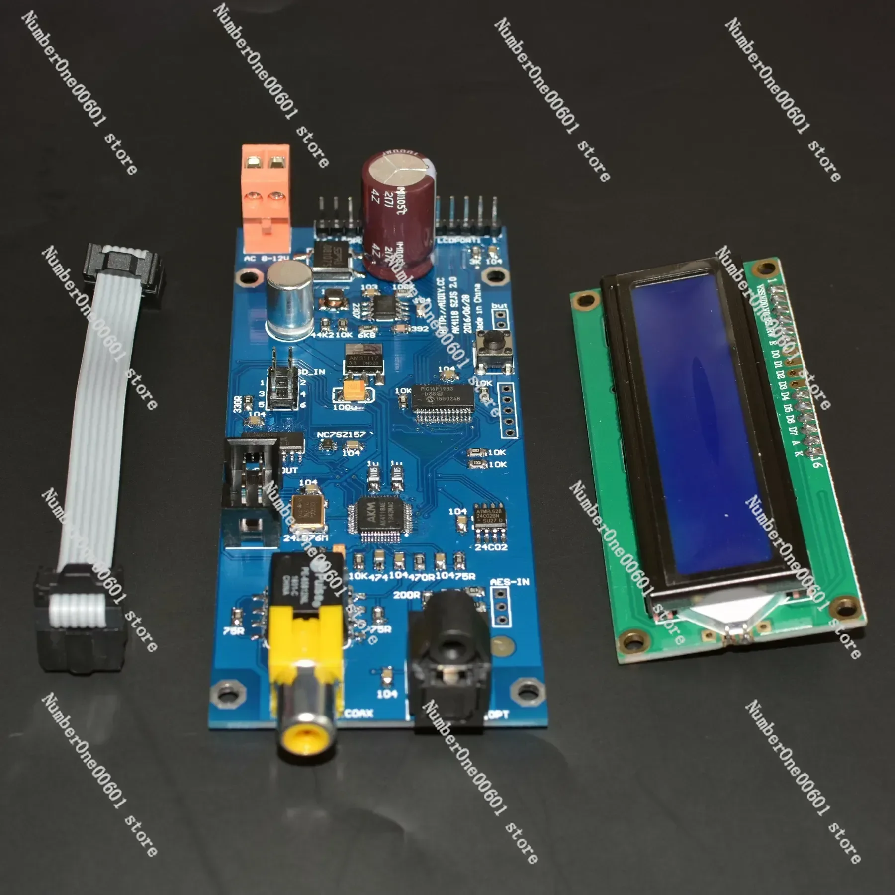 AK4118 Digital Receiving Board Coaxial Fiber AES To I2S Sampling Rate Display Supports  Input 24Bit 192K