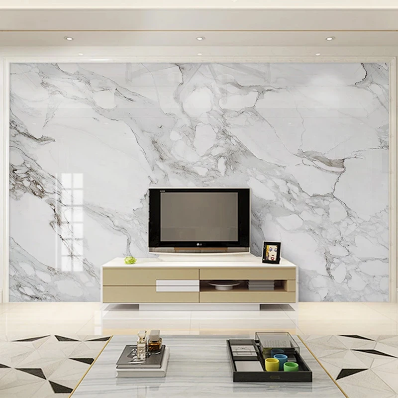 Customized products Mural Wallpaper 3D Jazz White Marble Wall Paper Living Room TV Sofa Bedroom Theme Hotel Modern restaurant