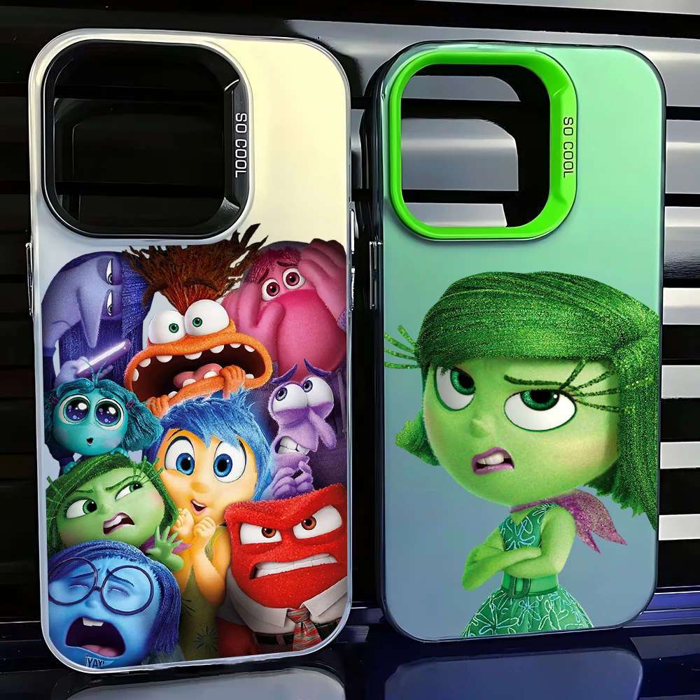 Inside Out 2 Disneys Phone Case For iPhone 16 15 14 13 12 11 Pro Max X XR XSMAX 8 7 Plus Candy Matte Shockproof Back Cover