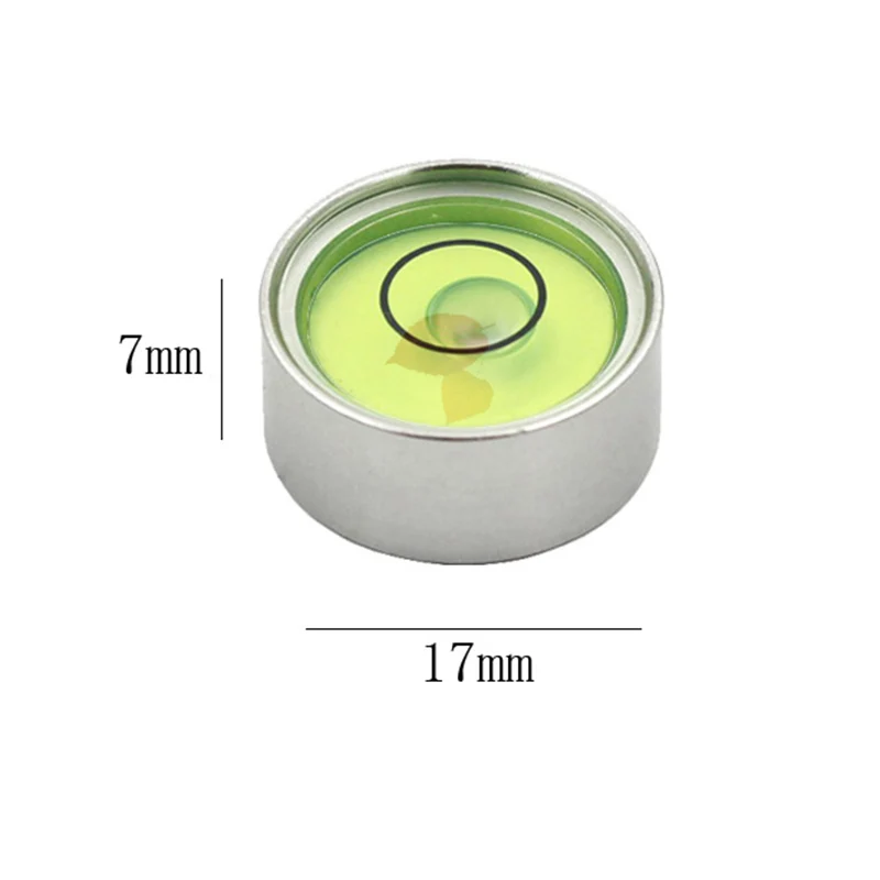Transparent Circular Metal Bubble Level Diameter 17mm 18mm Horizontal Flat Water Leveling Measuring Instrument Component 1PCS