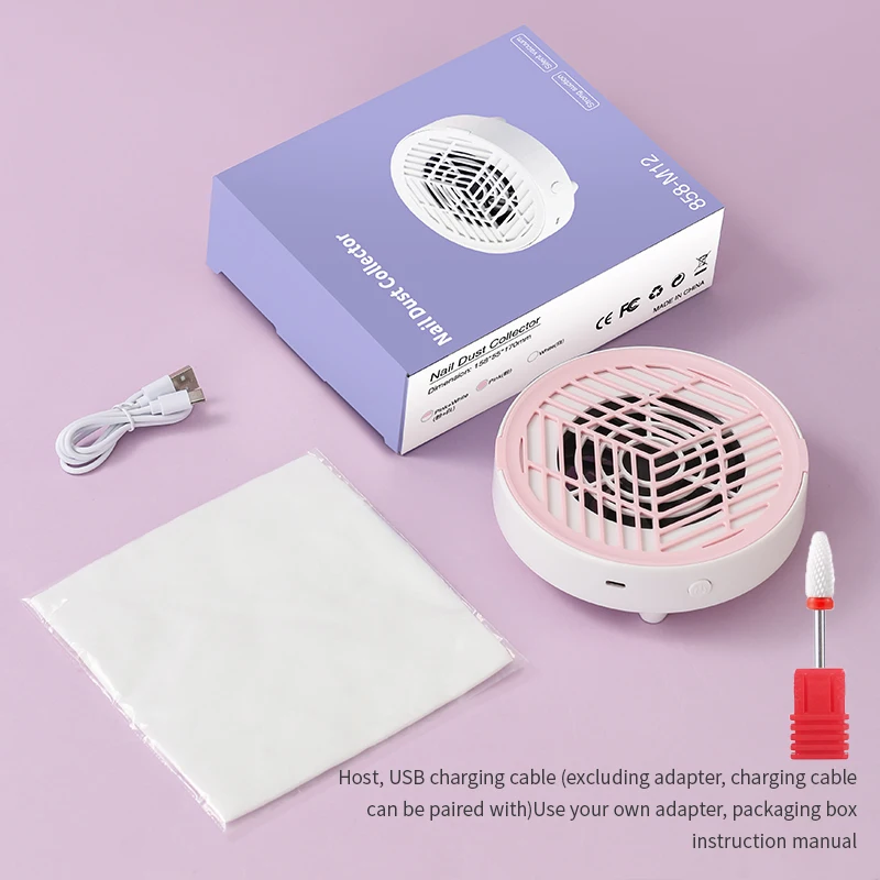 Mini Nail Dust Collector  Powerful Nail Dust Extractor Low Noise Nail Art Manicure Fan Vacuum Cleaner Filter Nail Equipment