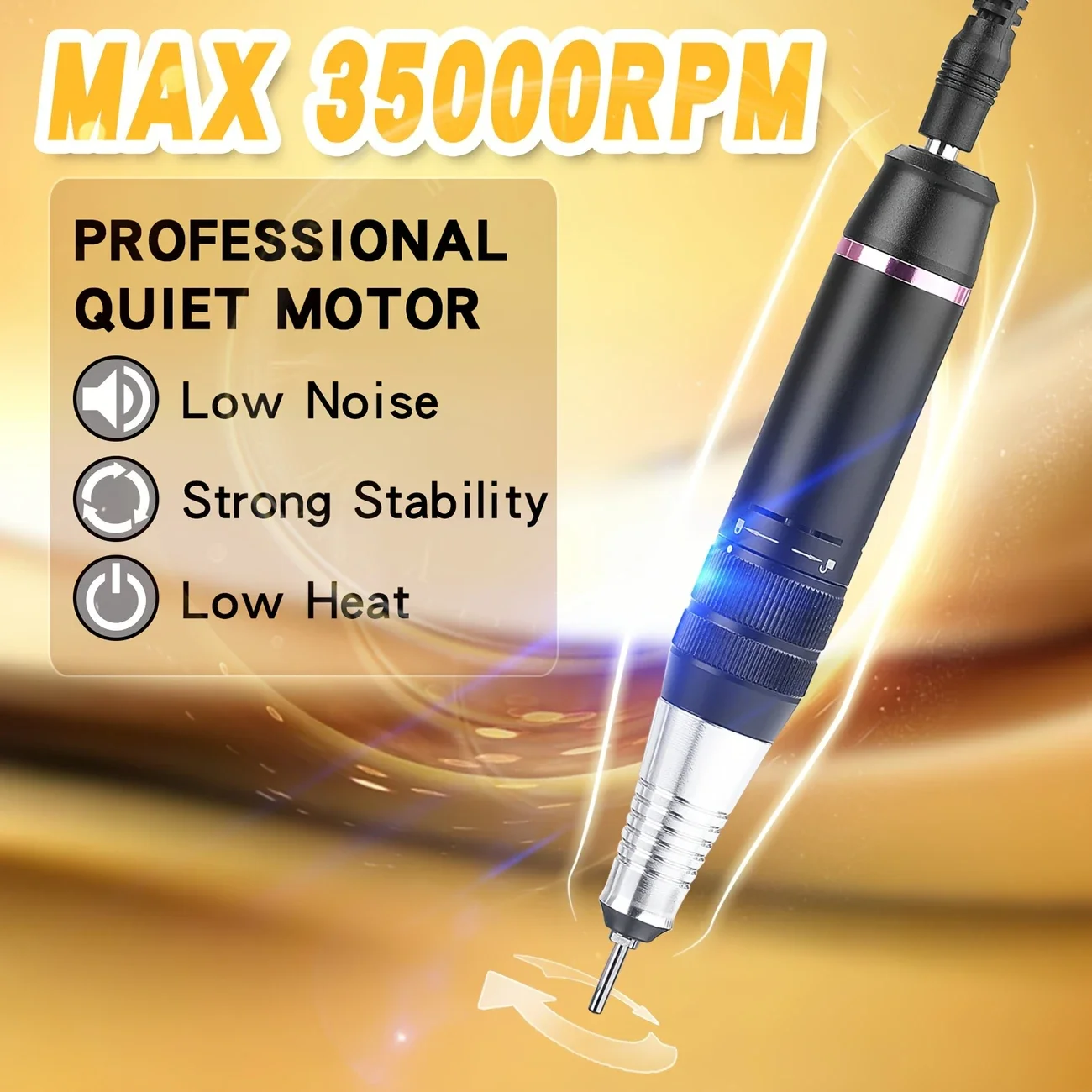 Professional 35000RPM เครื่องเจาะเล็บไฟฟ้าแบบชาร์จไฟได้สําหรับเล็บอะคริลิคเจลกําจัดเล็บมือและเล็บเท้าชุด