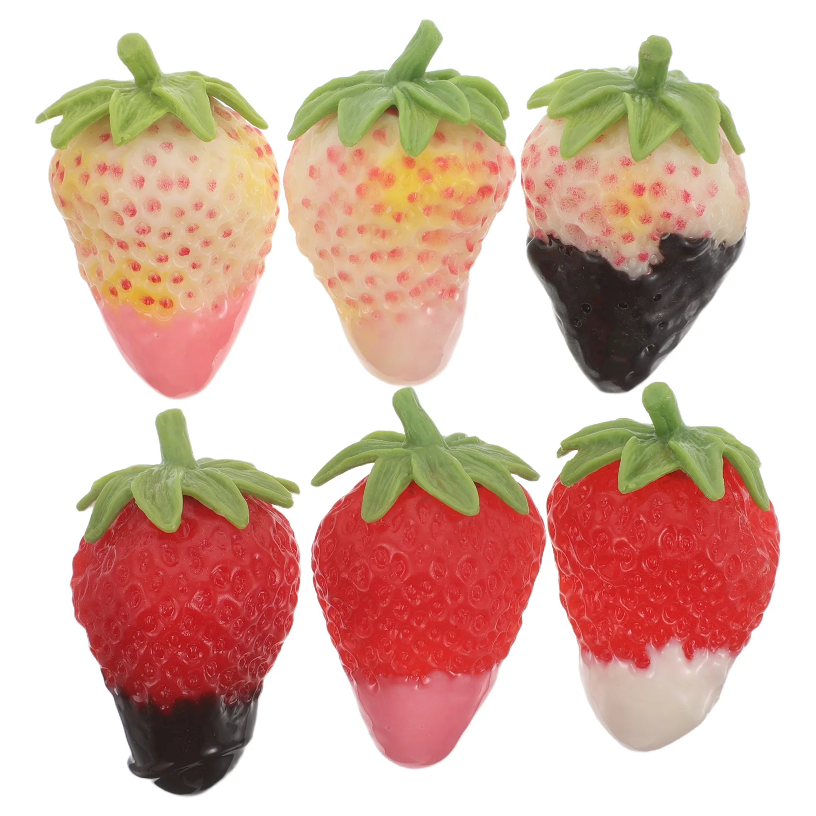 

6Pcs Simulation Strawberry Decor Artificial Realistic Faux Strawberries for Kitchen Home Party Decoration Photoshoot Props