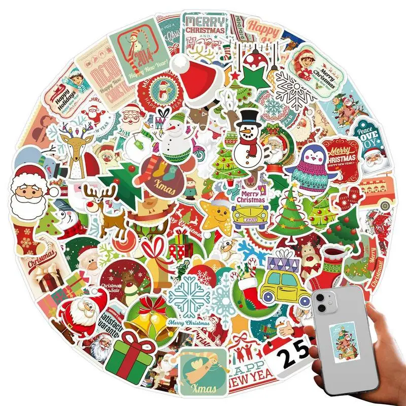 Christmas Stickers For Adults 100X Christmas Characters Decals Aesthetic Cute Christmas Stickers For Laptop Water Bottle