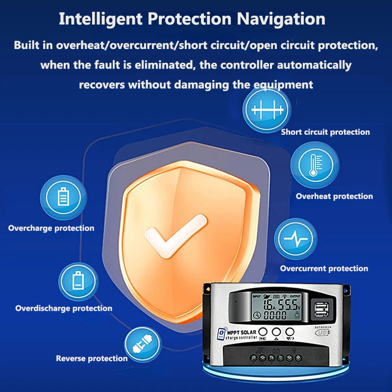 Imagem -03 - Controlador de Carga Solar Mppt 10a 30a 40a 50a 60a 18v150v Entrada Carregamento Step-down 12v 24v 36v 48v 60v Auto Regulador do Bluetooth