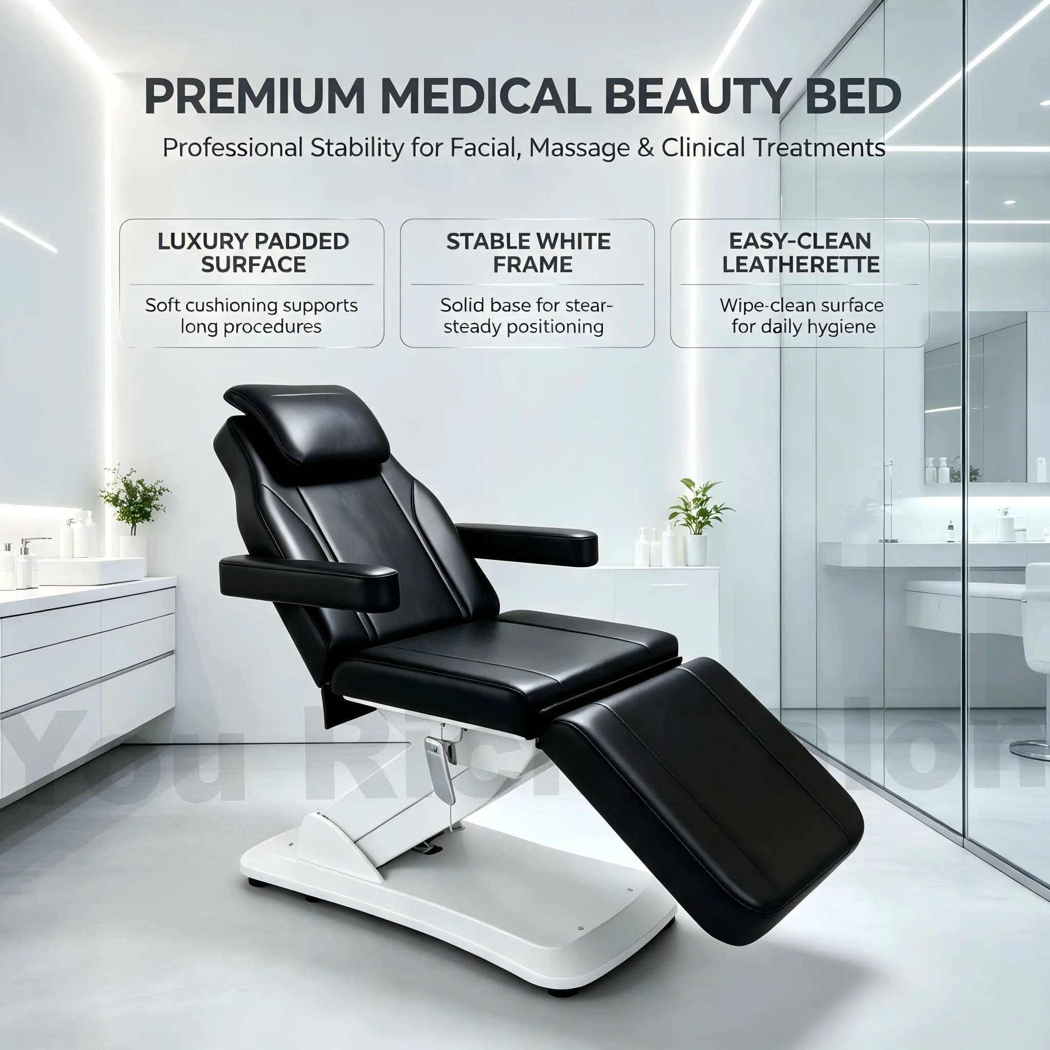 Velocity 3 Motor Electric Beauty Chair Medical Aesthetic Treatment Bed Adjustable Tattoo Facial Massage Bed Cosmetic Exam Chair