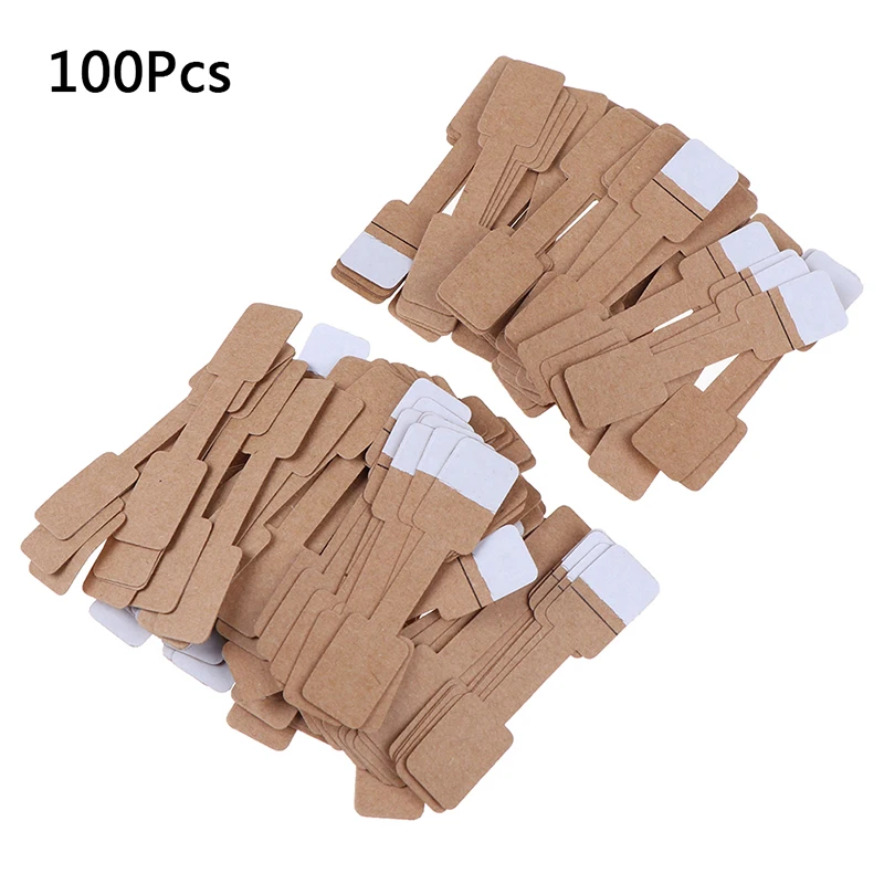 100Pcs Quadrate Blank Price Tags Necklace Ring Labels Paper Stickers Paper Jewelry Display Card Labels Hangtag