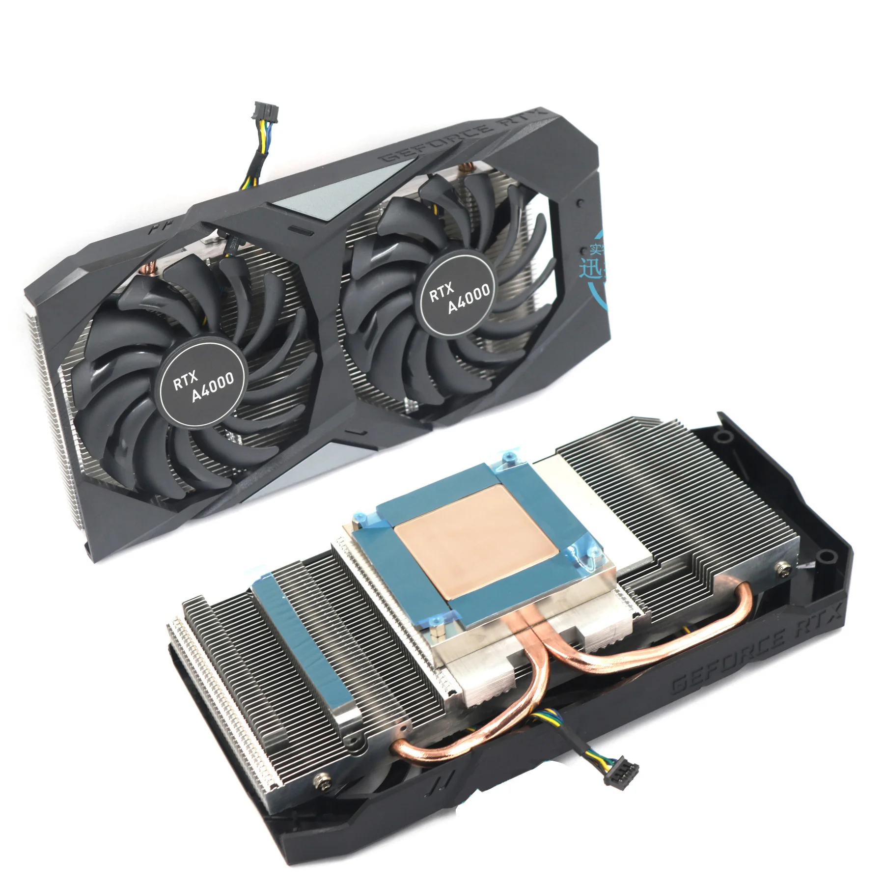 

Радиатор графического процессора с двумя заменами вентилятора для модернизации Quadro RTX A4000, кулер для видеокарты, радиатор