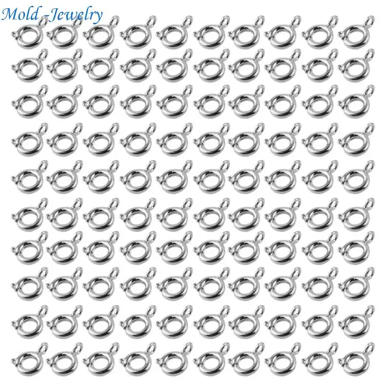 

69HB Set of 100 Handy Spring Clasps with Jump Rings Essential Accessory for Crafters