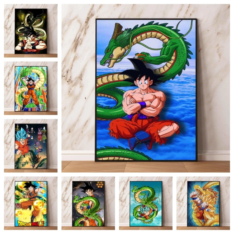 

Canvas Artwork Painting Dragon Ball Goku Modular Prints Comics Pictures Hanging Christmas Gifts Room Home