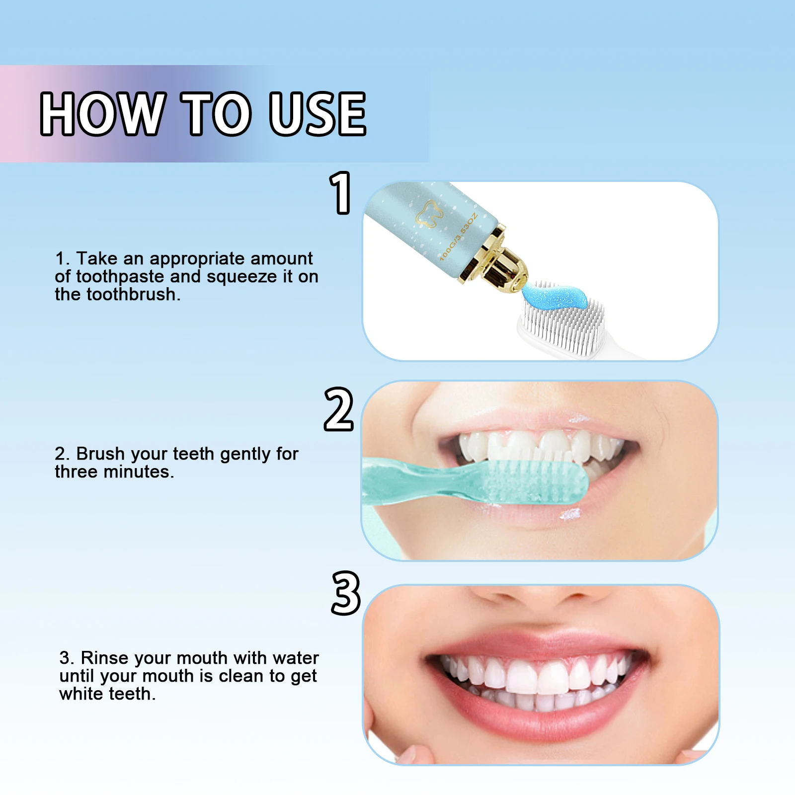 Niacinamide Whitening Toothpaste Stain Removal Sensitive Teeth Strengthening Dazzling White Fresh Breath Mint Flavor Oral Care