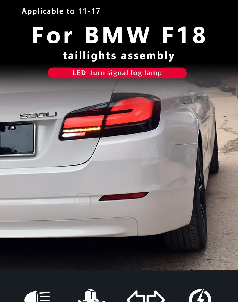 

F10 F18 Tail Lamp for BMW F10 F18 Tail Light 5 Series Upgrade G30 Style LED Dynamic Sequential New Rear Taillight