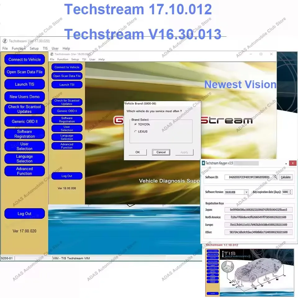 

2023 Hot Techstream V16.30.013 scan tool for Toyota Lexus and Scion diagnose customer setting programming ECM/ECU reprogramming